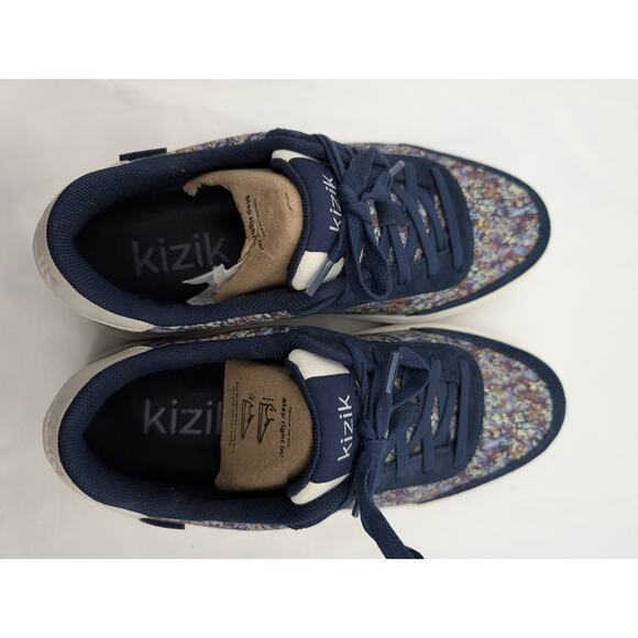 NWOT Kizik Prague Canvas Hands Free Sneaker Navy Floral Women's 7 Men's 5.5 - Picture 3 of 8